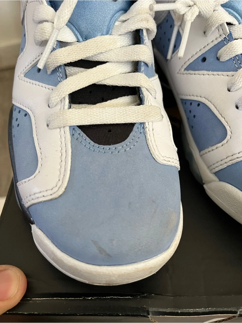 Jordan 6 nlue and white